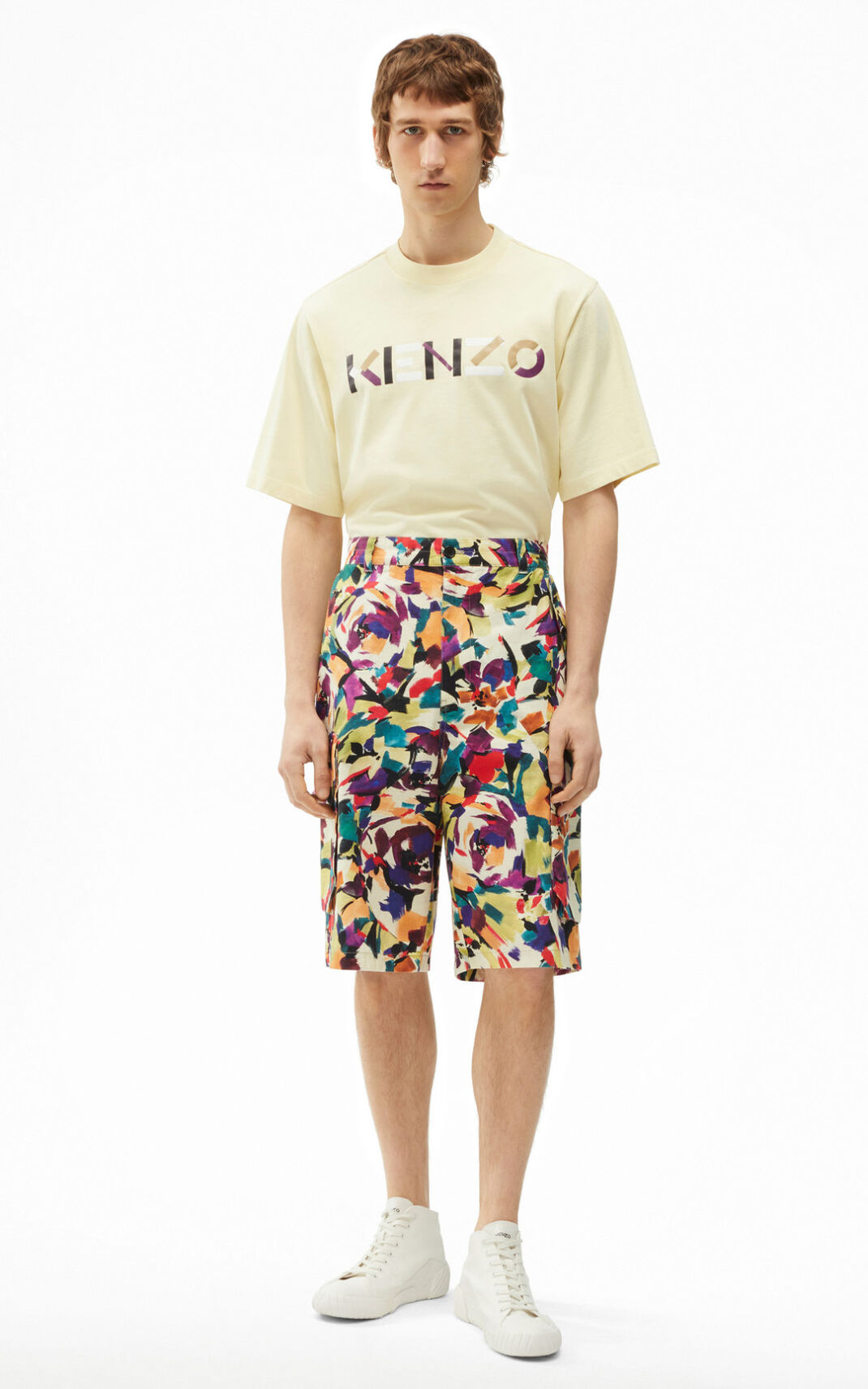 Kenzo Archive Floral cargo Rövidnadrág Férfi Olivazöld | ID.967943